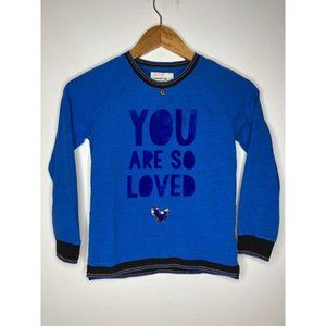 Mim-Pi Girls Size 140 10 You Are So Loved Blue Long Sleeve Top